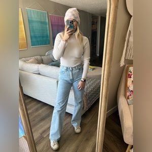 Abercrombie Cream Slim Turtleneck Bodysuit 🐑